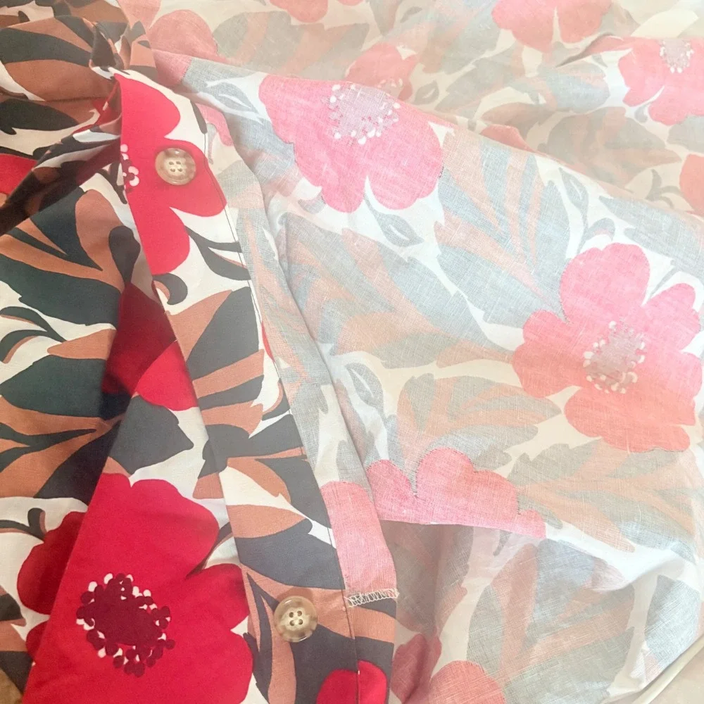 Kate Spade New York Red Floral Midi Wrap‎ Tie Skirt Poppy Fields Print A-Line 2